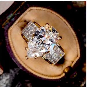 Golden Pave Shank Pear Cut Engagement Ring. NWOT.
